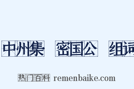 中州集·密国公璹组词是什么意思的图片